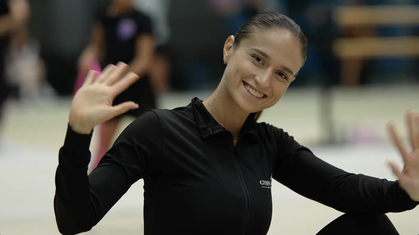 A GYMNASTIKA club coach during a session